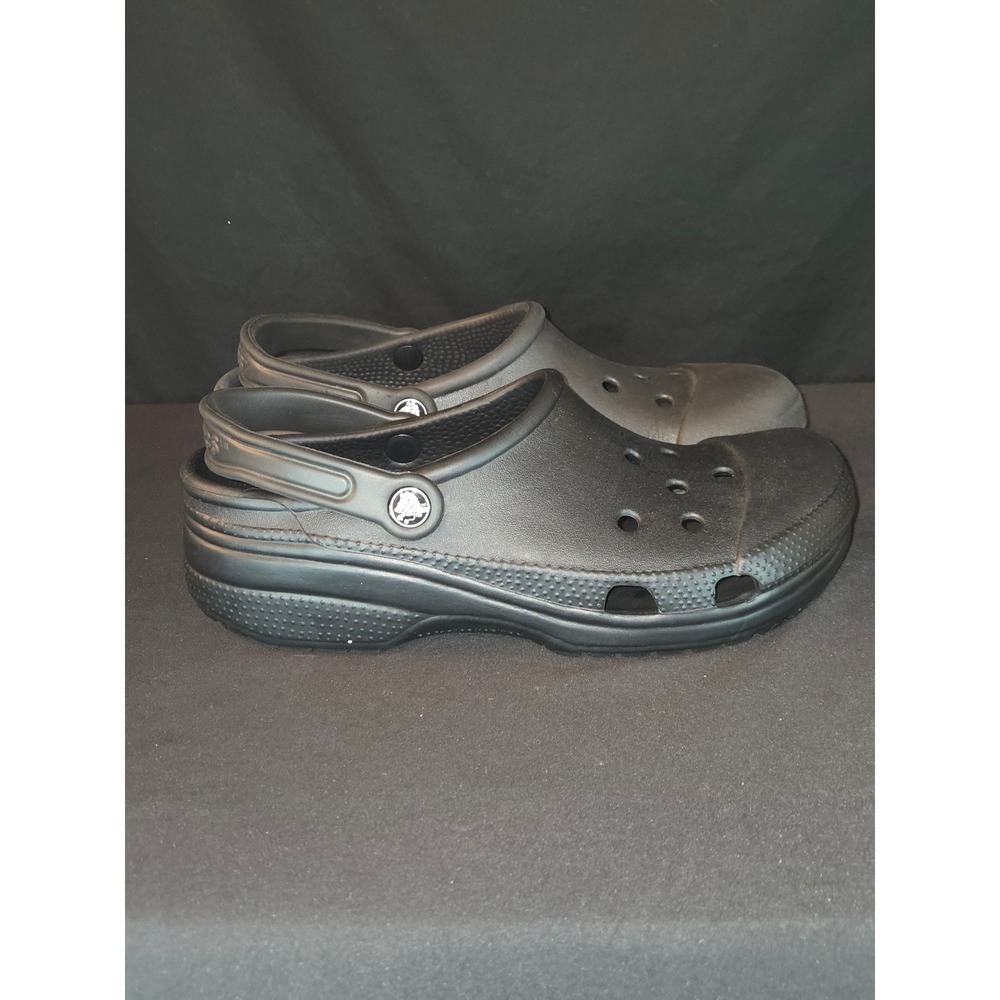 Crocs Men's Classic Clogs Black Comfortable Slip On Sandals Size M8/W10 - Picture 6 of 8